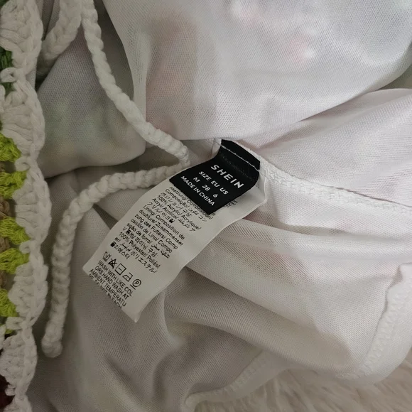 SHEIN Pink and White Skater Mini Skirt with Tie Front - Picture 3 of 3